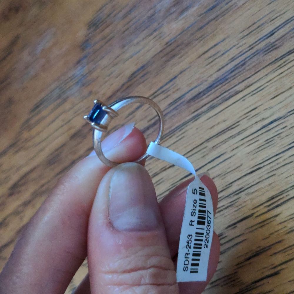 Iolite and silver ring